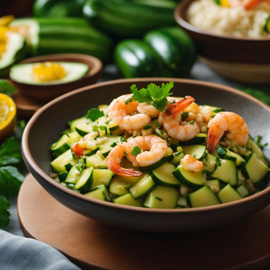 Calabacitas con camarones