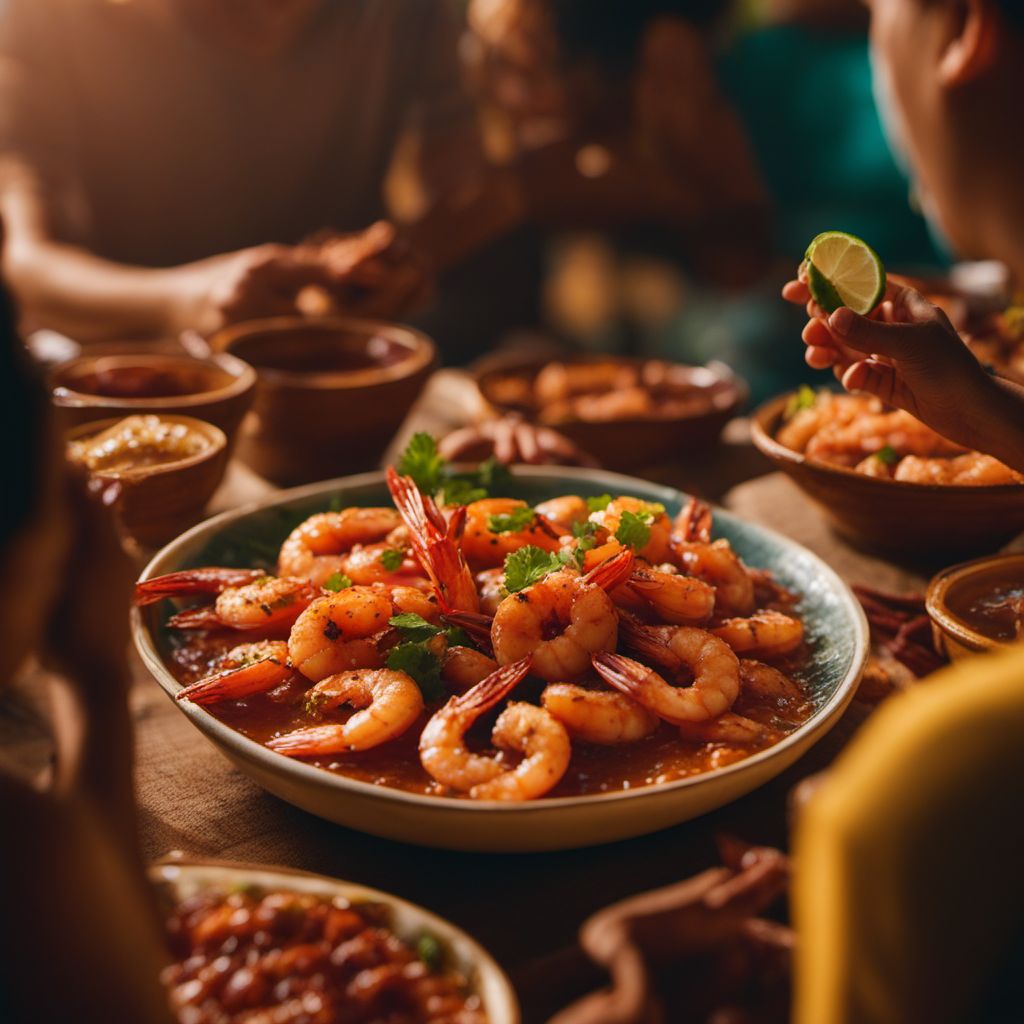 Camarones en salsa de tamarindo