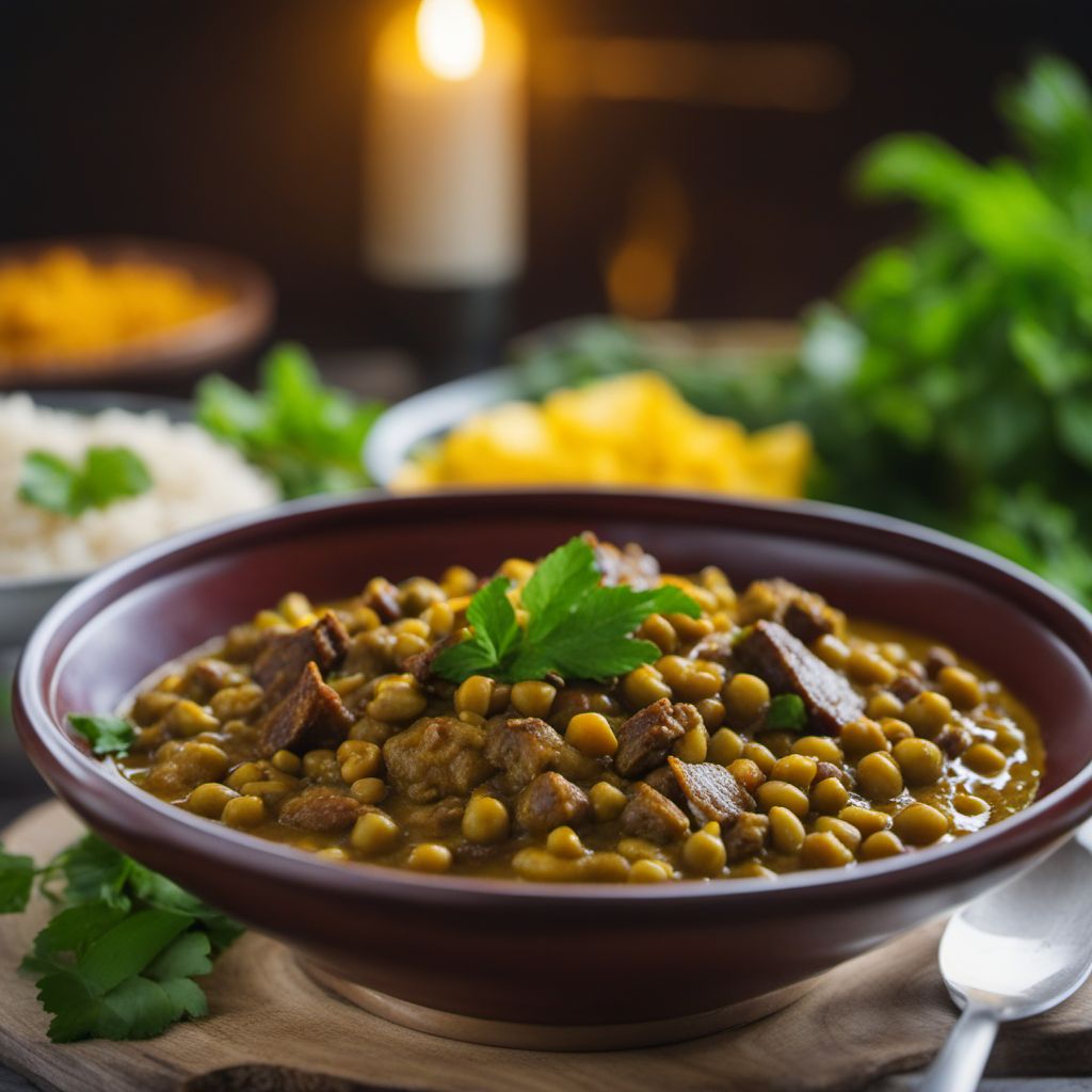 Curried Goat and Pigeon Peas