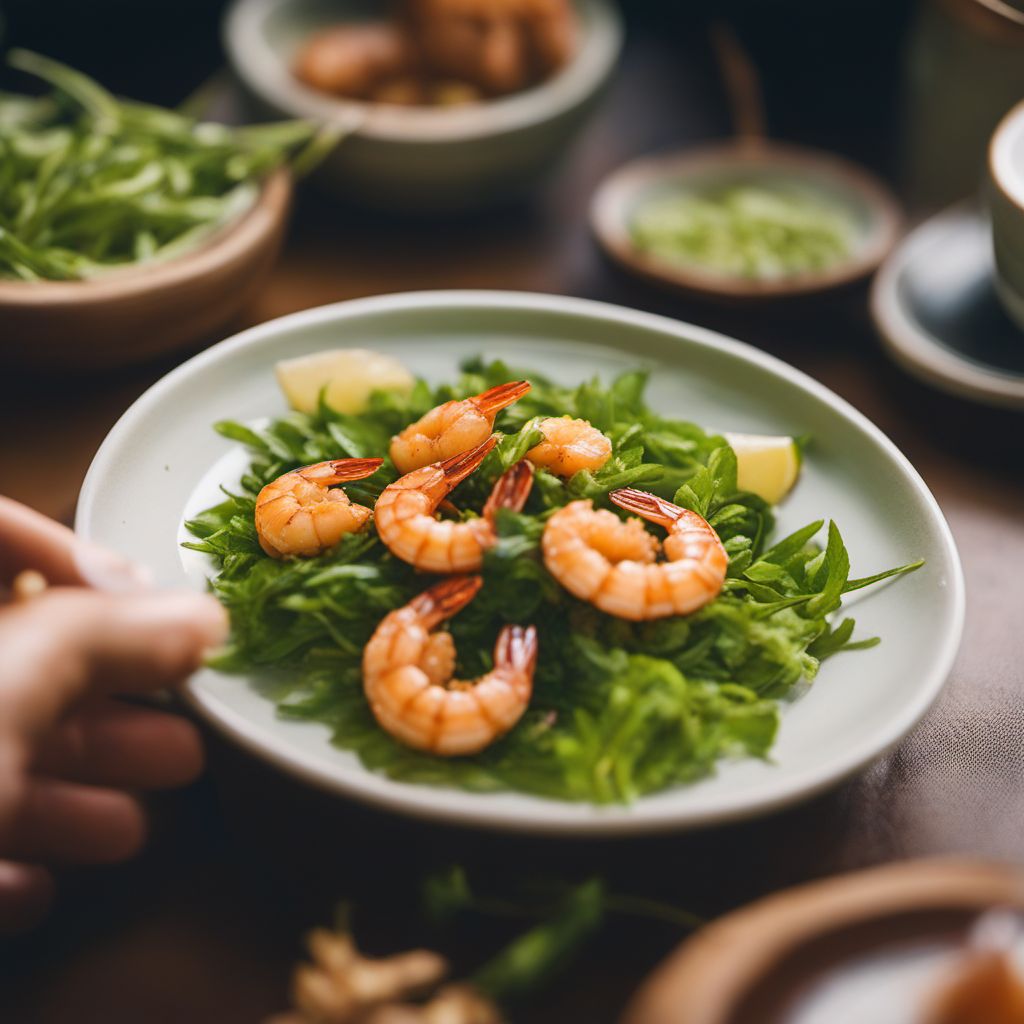 Fried Shrimps with Longjing Tea