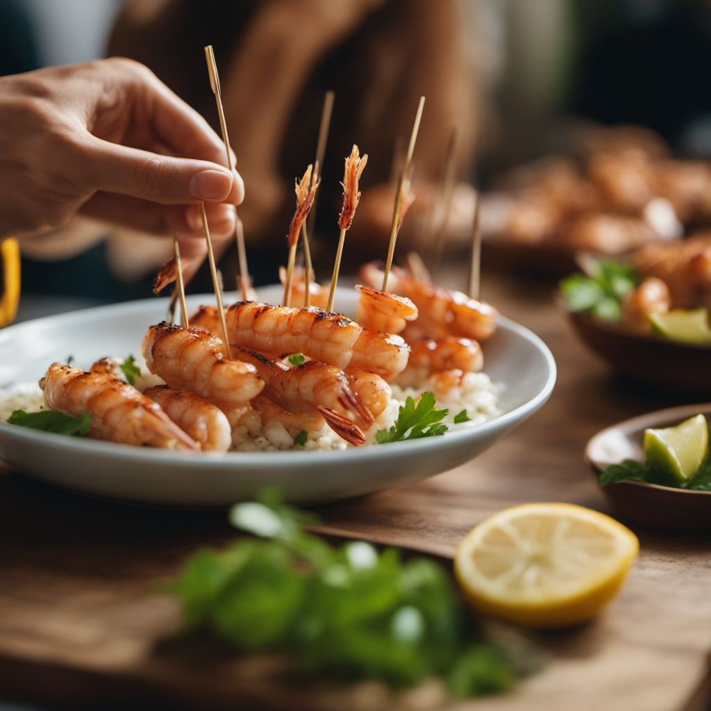Pincho gambas al ajillo