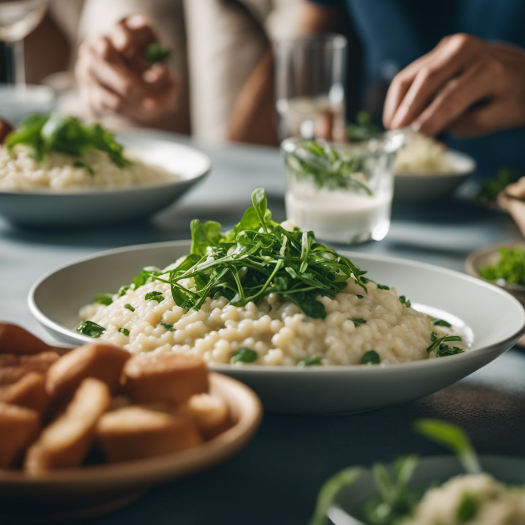 Risotto con panna e rucola