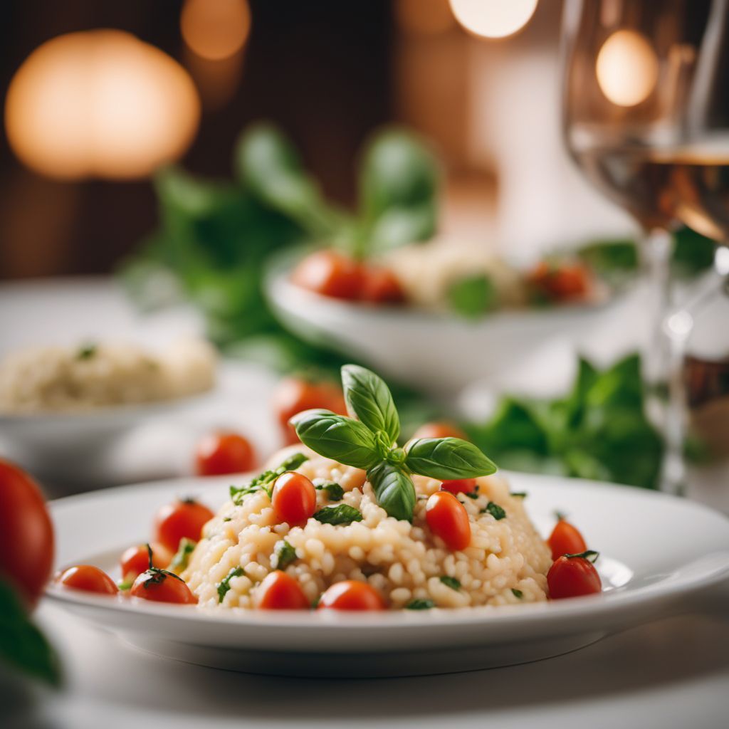 Risotto con pomodori e basilico