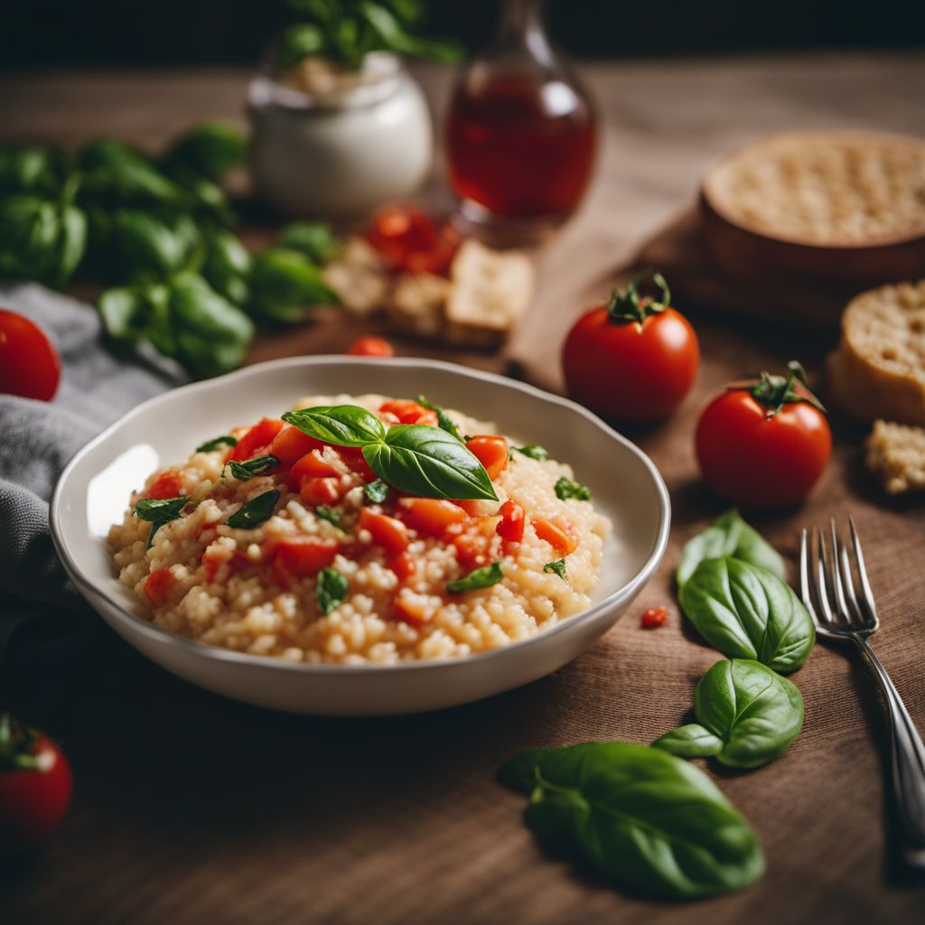 Risotto con pomodori e basilico