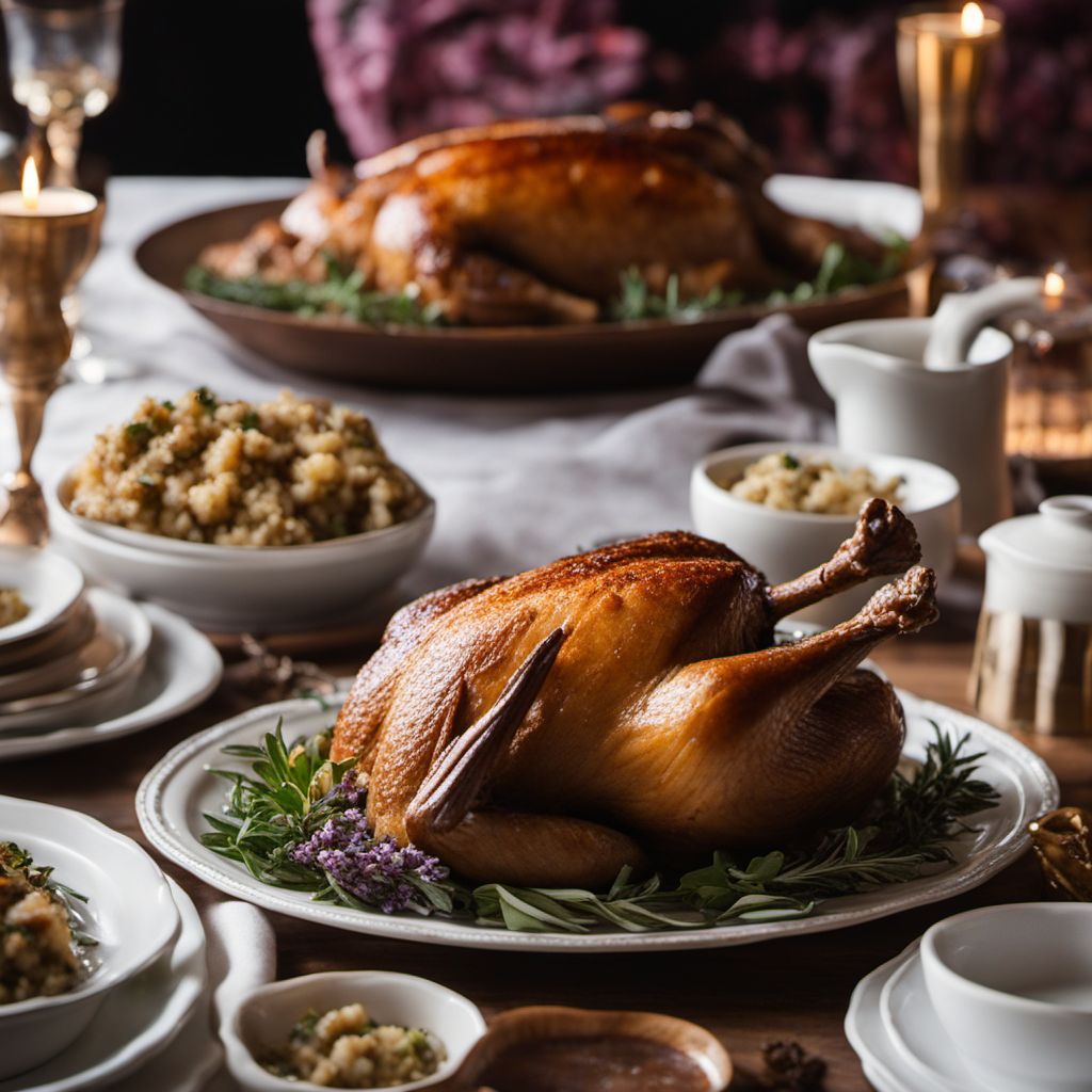 Roast Goose with Sage and Onion Stuffing