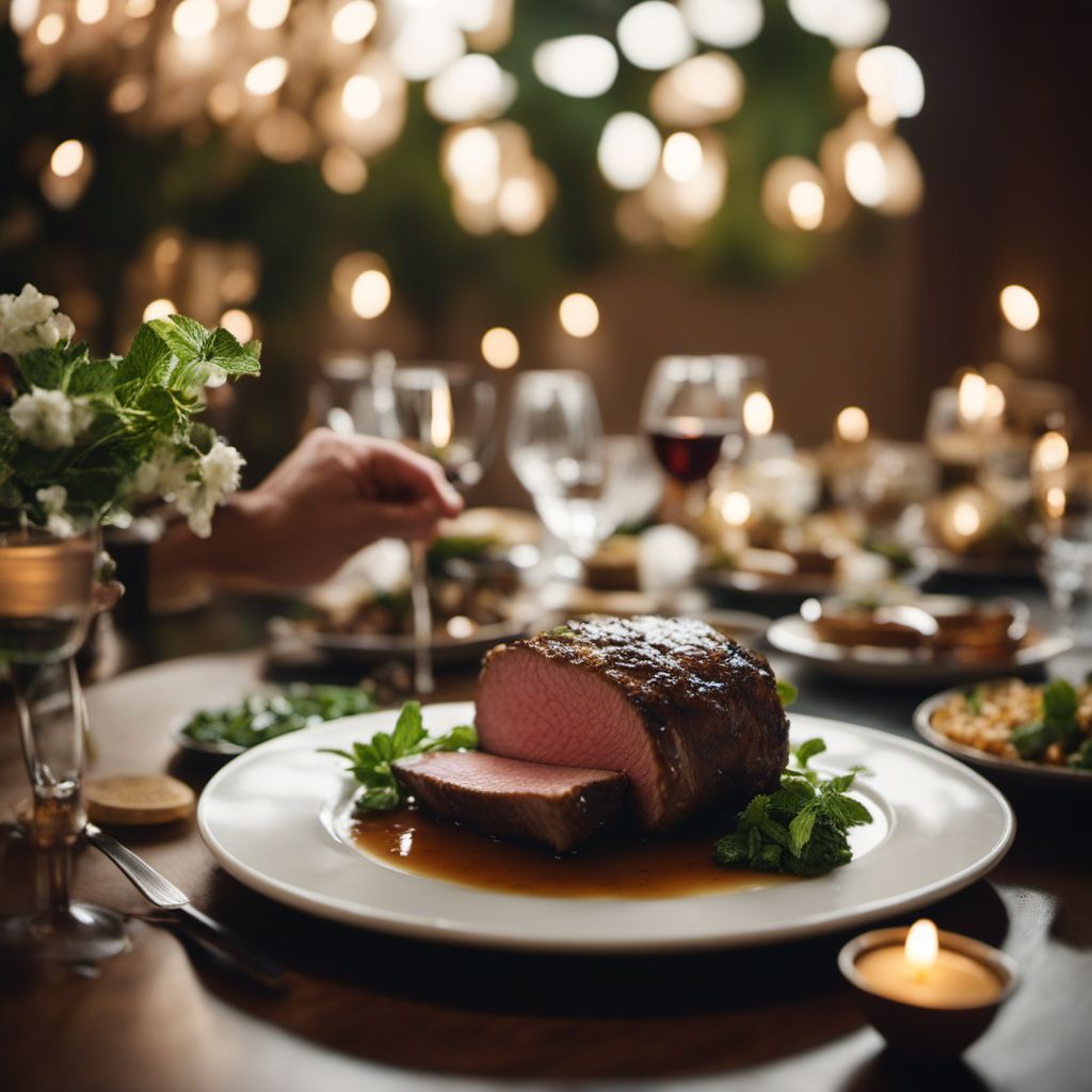 Roast Lamb with Mint Sauce