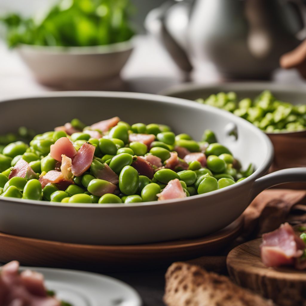 Sautéed Broad Beans with Ham