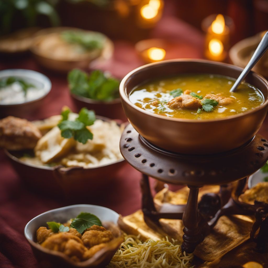 Sopa de gallina india