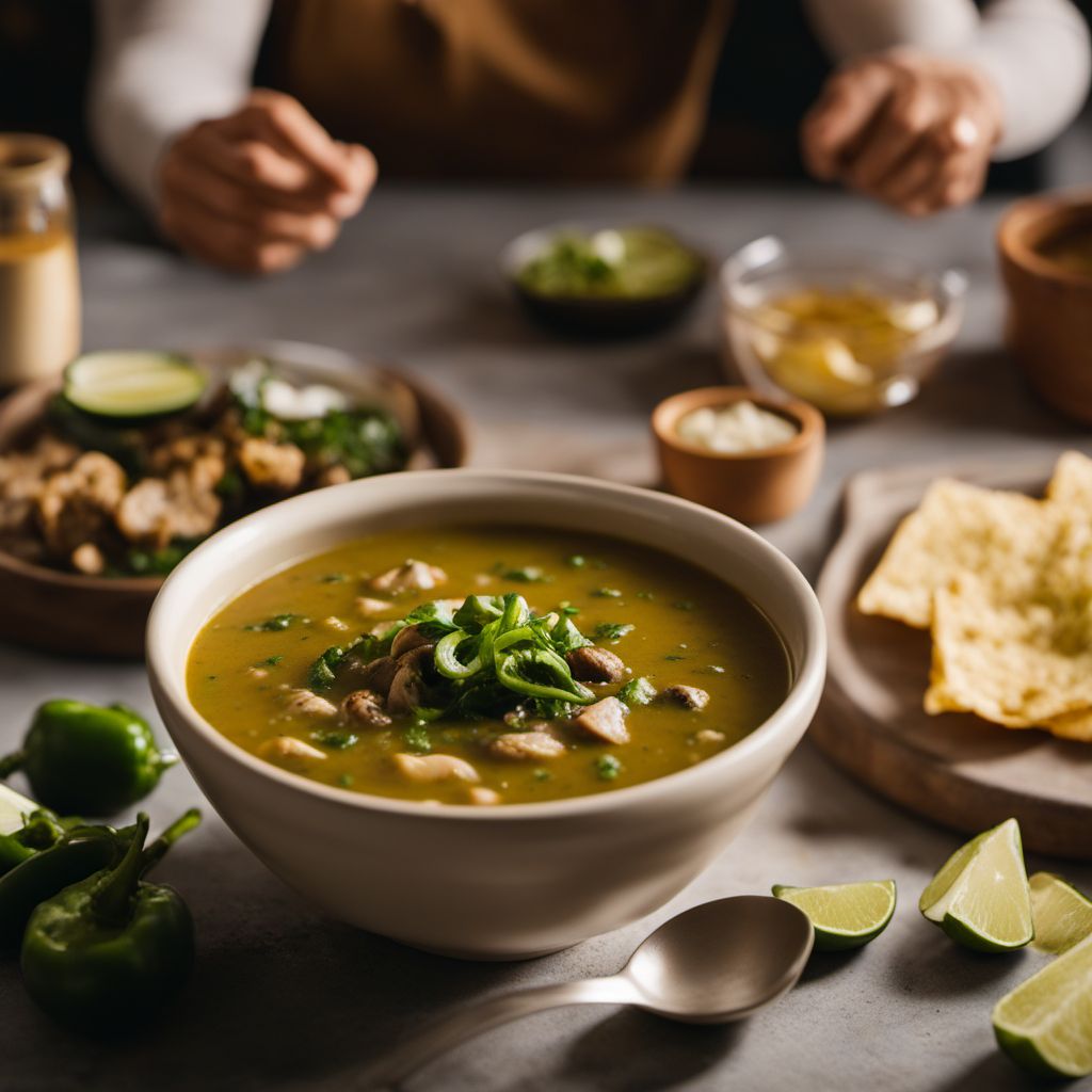Sopa de hongos y poblano