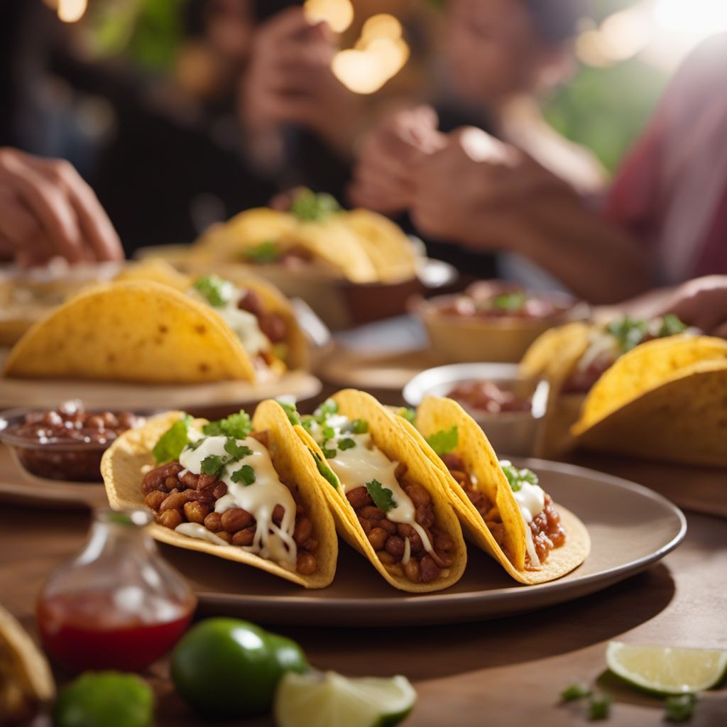 Tacos de frijoles con queso