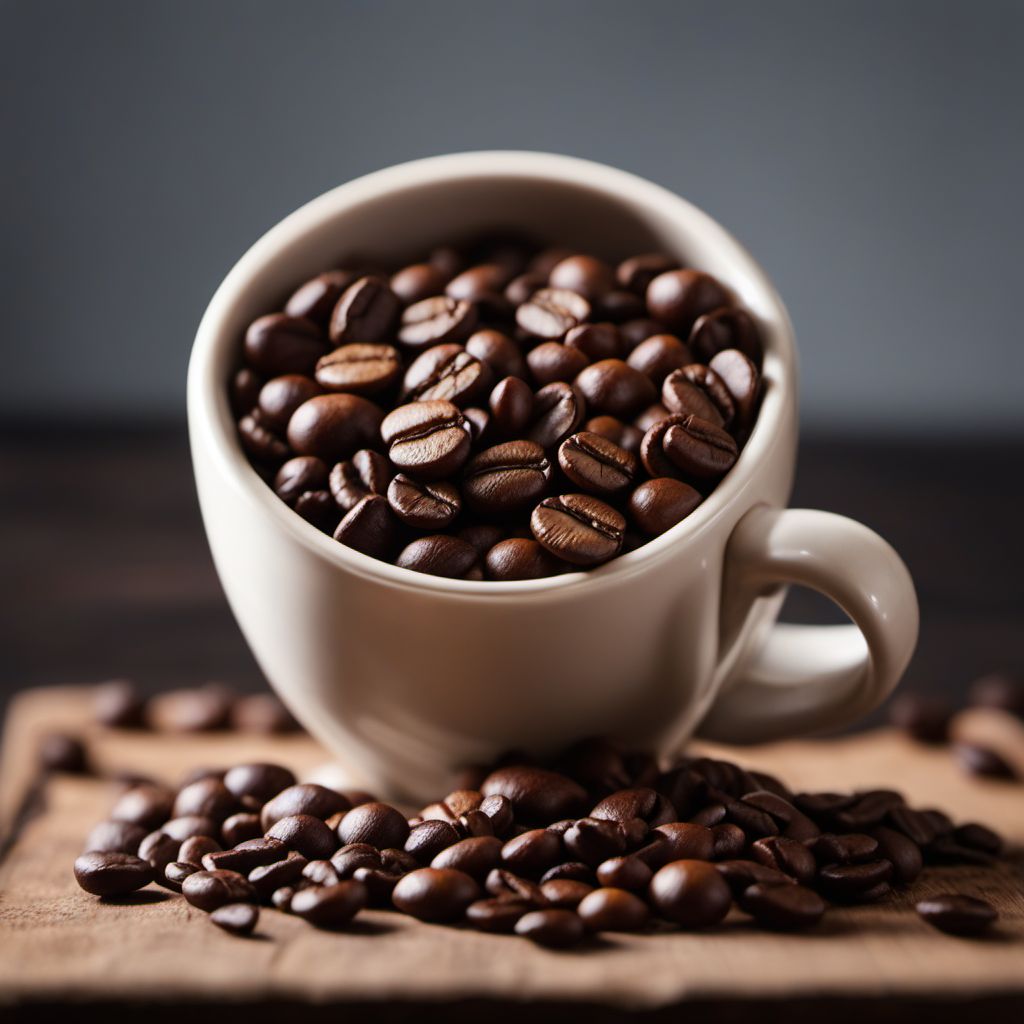 Coffee beans, roasted and decaffeinated