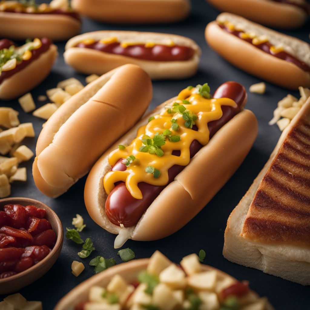 Hot dog with bread