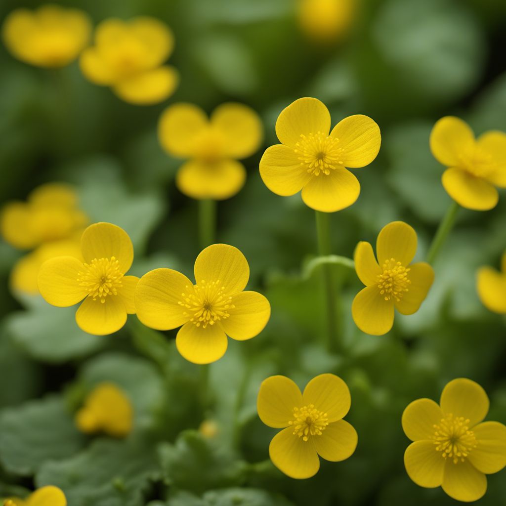 Marsh marigold leaves