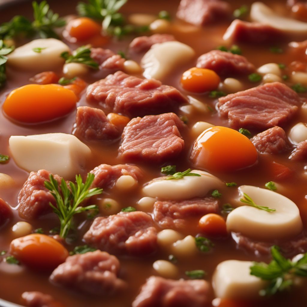 Meat soup, with pieces