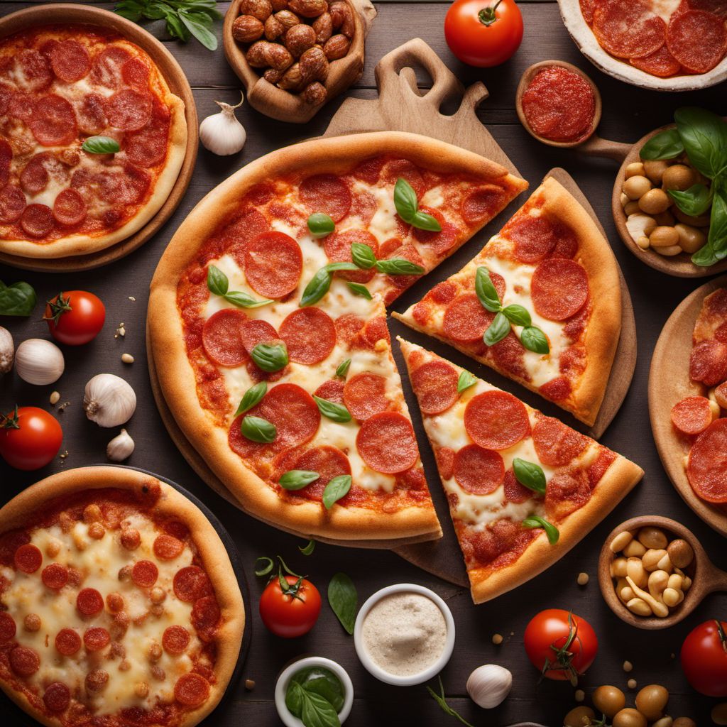 Pizza and similar with cheese topping