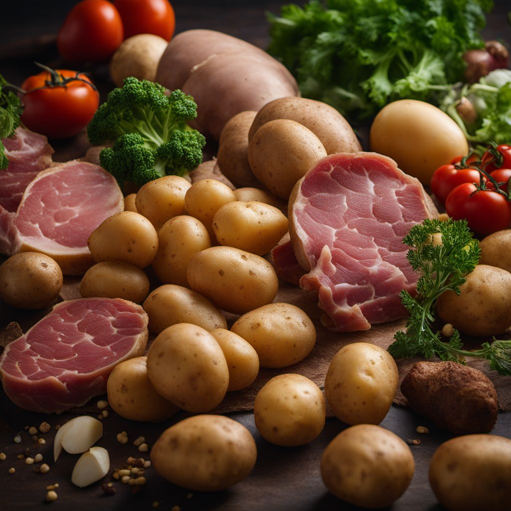 Potatoes, meat, and vegetables meal