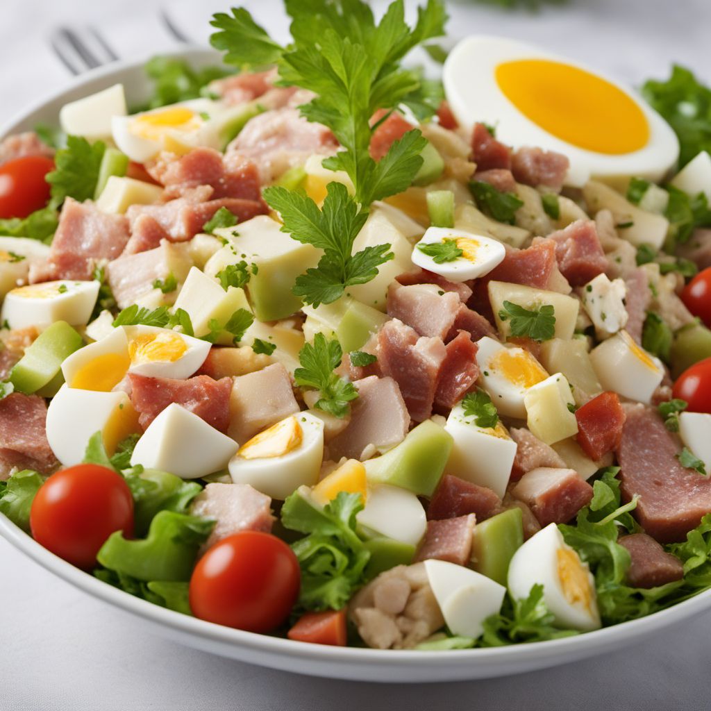 Prepared mixed egg/meat/fish/vegetable salad