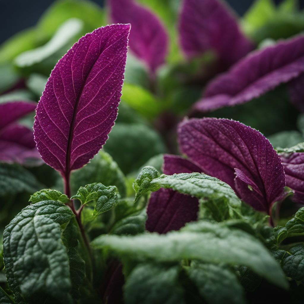 Purple amaranth leaves