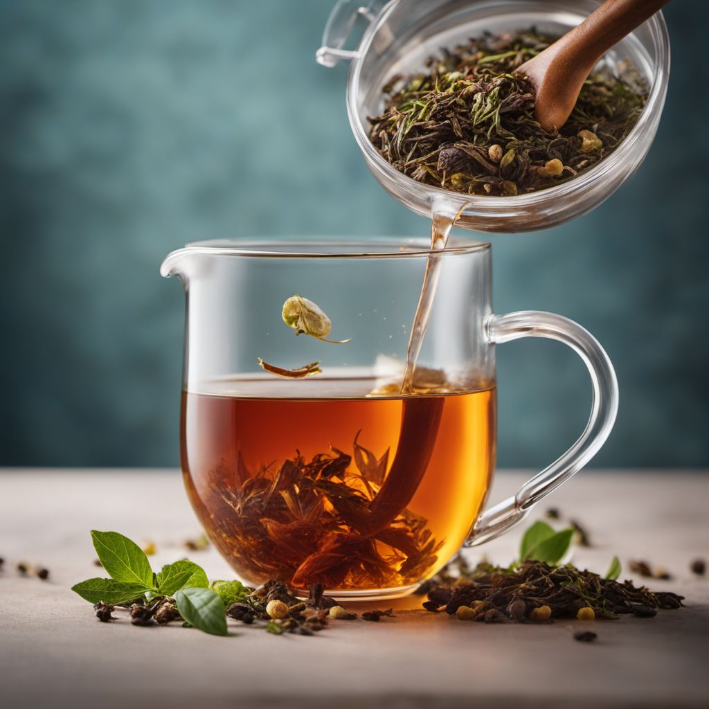 Tea infusion with added flavouring ingredients