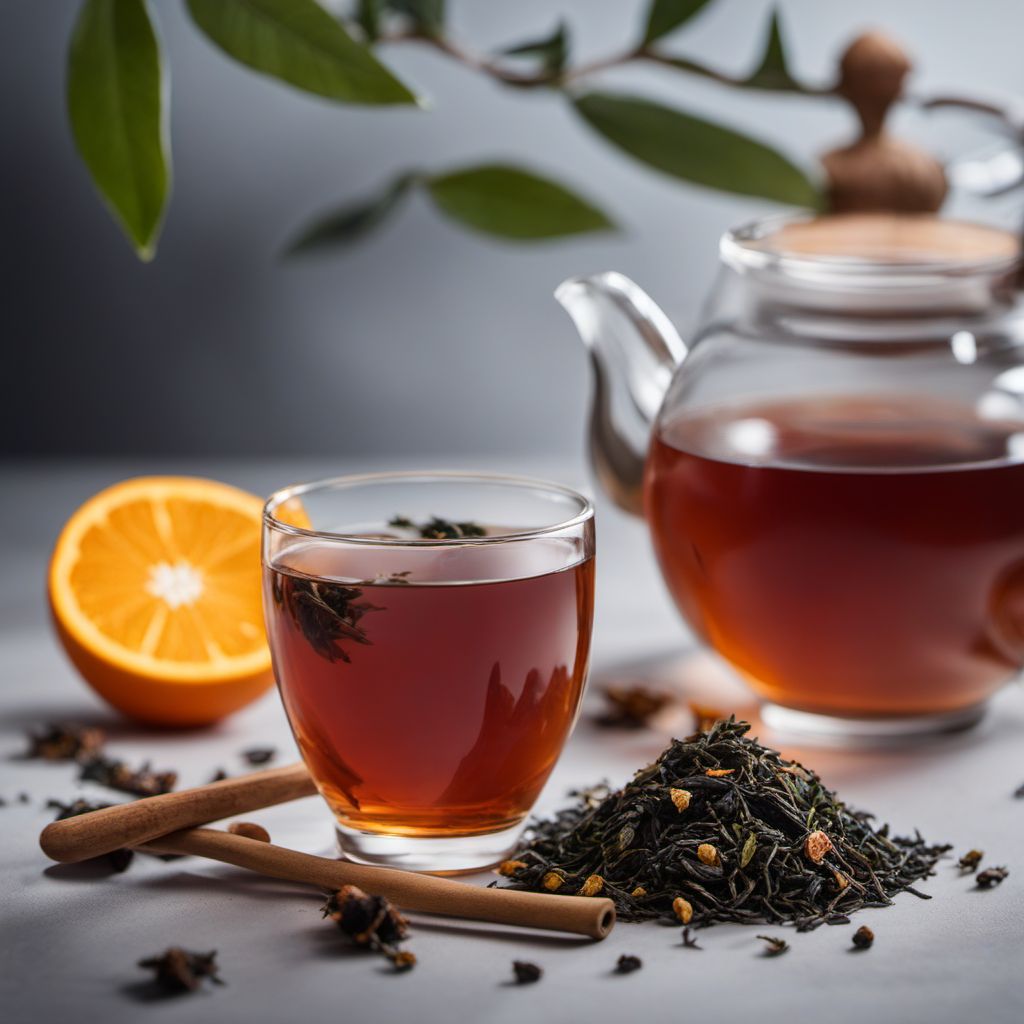 Tea leaves and stalks, fermented