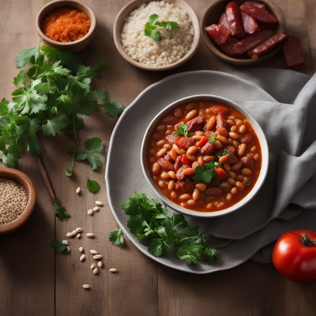 Albanian White Bean Stew with Sausage