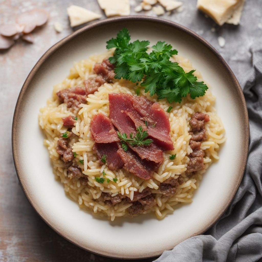 Algerian-inspired Risotto with Local Cheese and Cured Beef