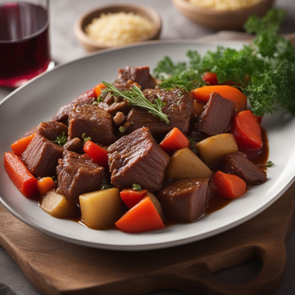 Argentinian Beef Stew with Red Wine and Vegetables