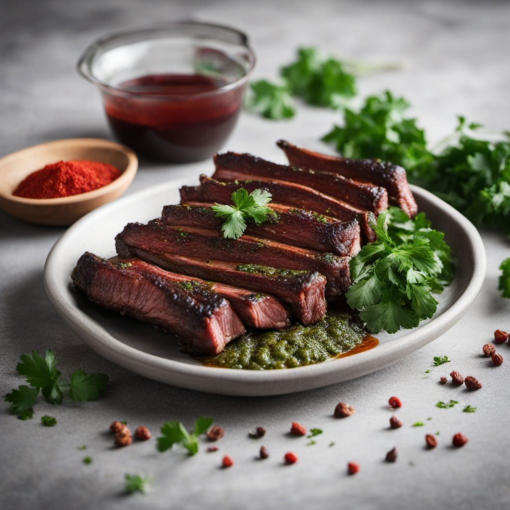 Argentinian Grilled Beef Ribs with Chimichurri Sauce