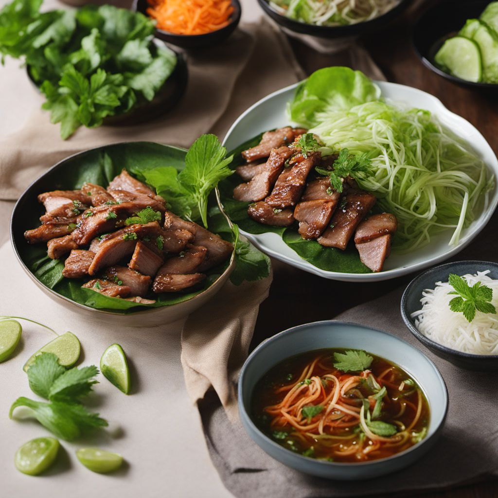 Bì cuốn with Lemongrass Grilled Pork