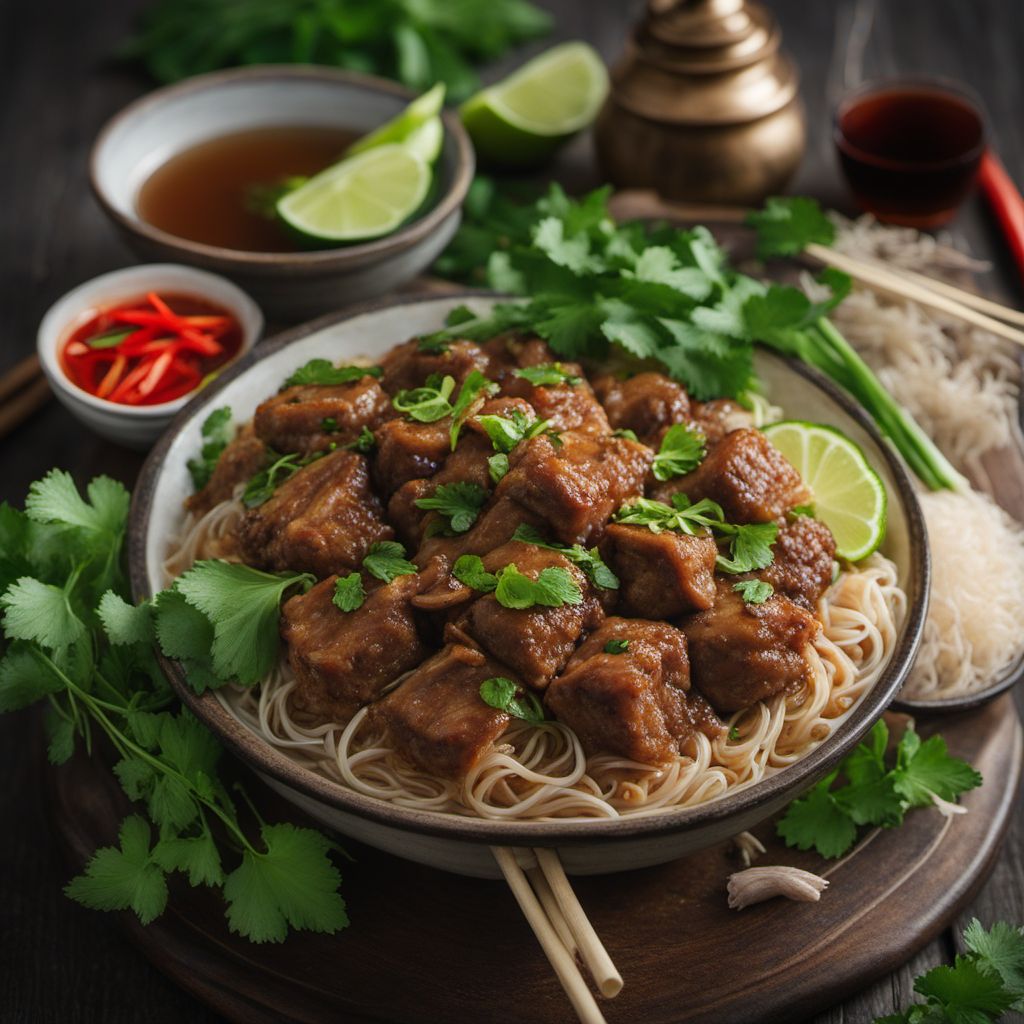 Bún Mọc with Pork and Mushroom Meatballs