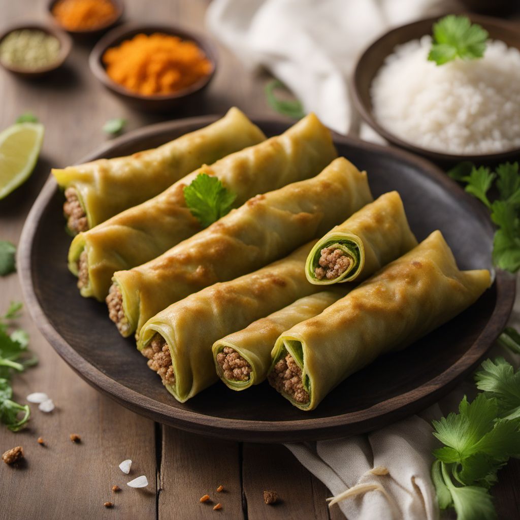 Burmese-inspired Stuffed Pastry Rolls