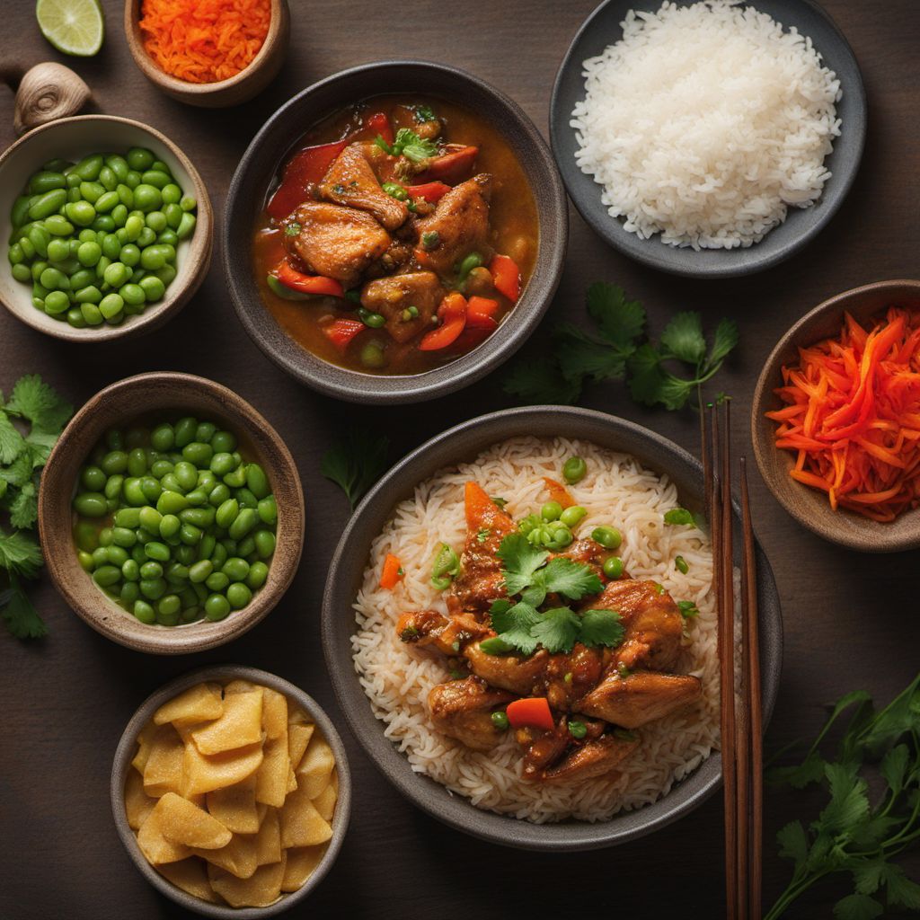 Caribbean Chinese Chicken Rice Stew