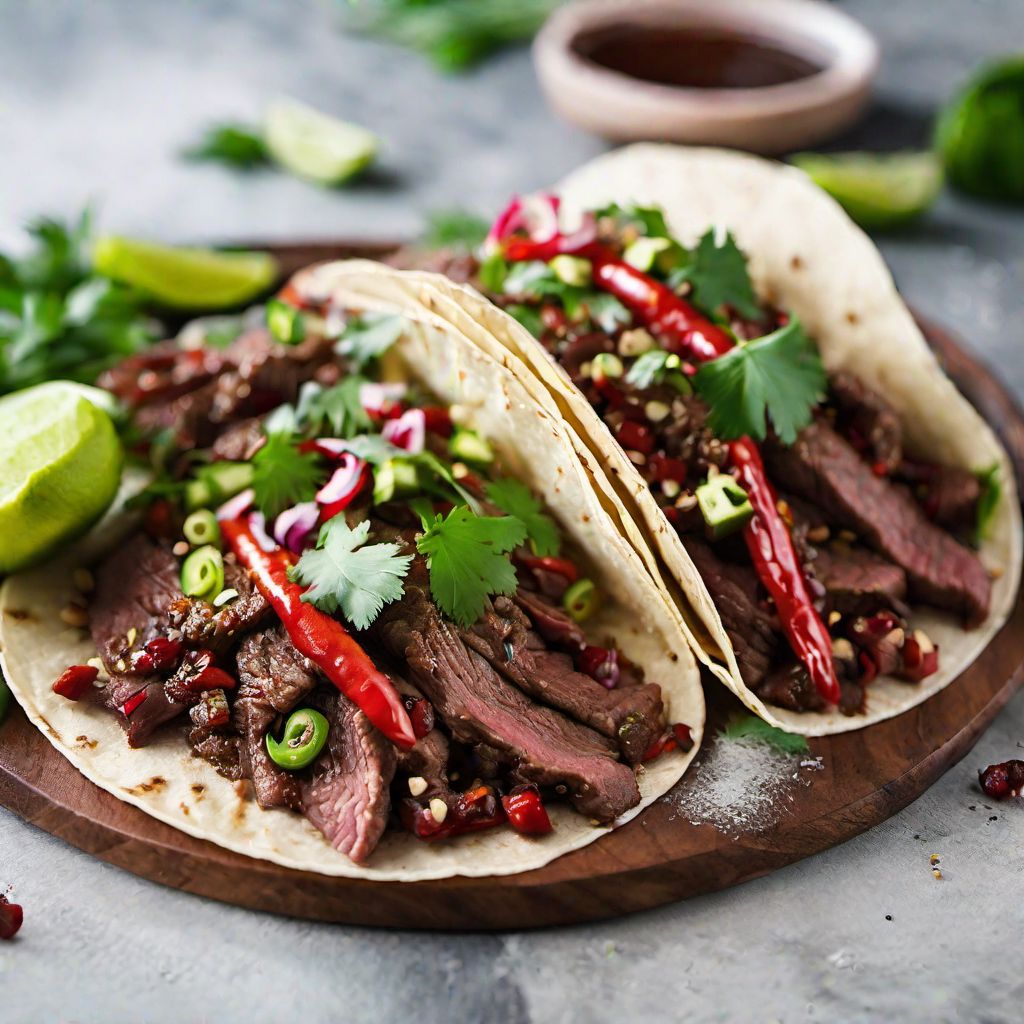 Sichuan-style Spicy Beef Tacos