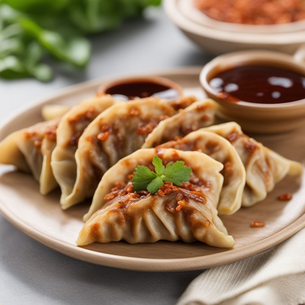 Central African-inspired Gyoza with Spicy Peanut Sauce