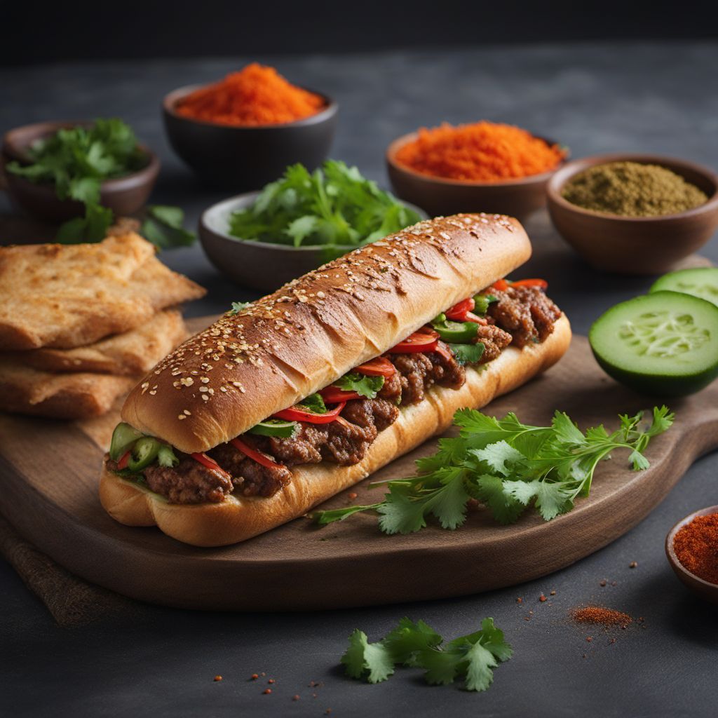 Central African Spiced Meat Baguette