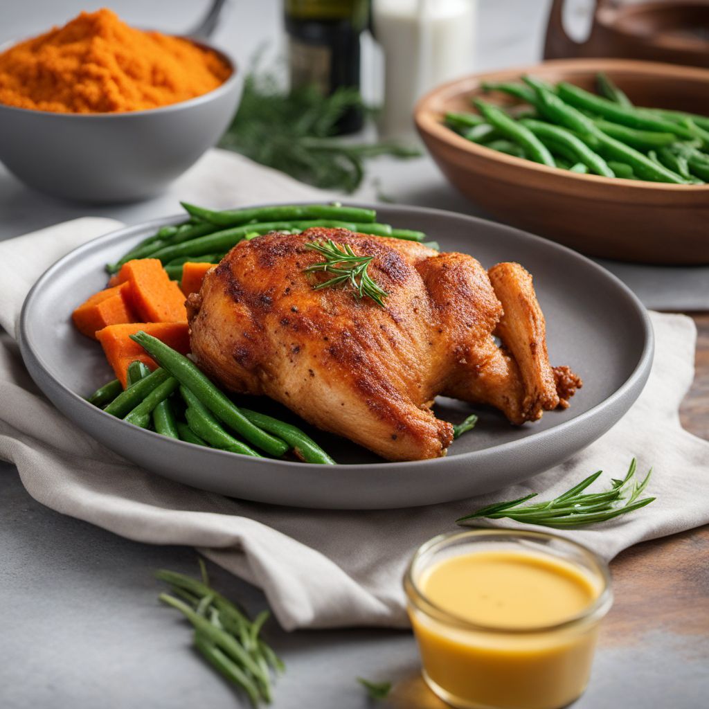 Chicken Maryland with Sweet Potato Mash and Green Beans