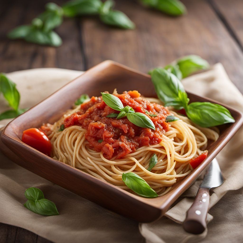 Chitarrine alla Teramana with Tomato and Basil Sauce