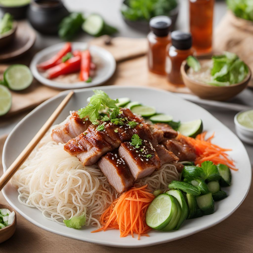 Chiuchow-style Grilled Pork Vermicelli with Spring Rolls