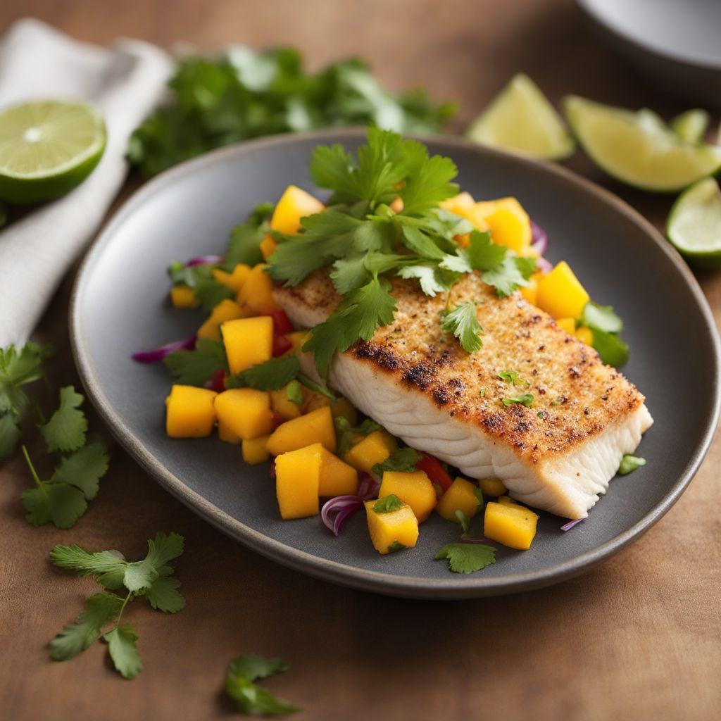 Coconut Crusted Halibut with Mango Salsa