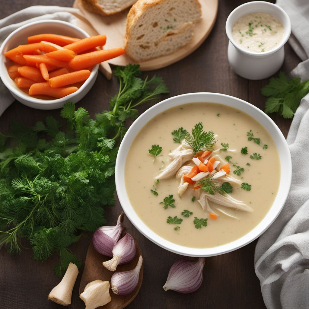 Creamy Chicken Soup with Sour Cream and Herbs