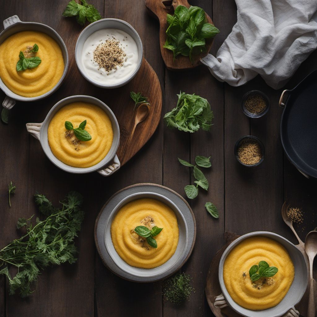 Creamy Polenta with Cheese and Sour Cream