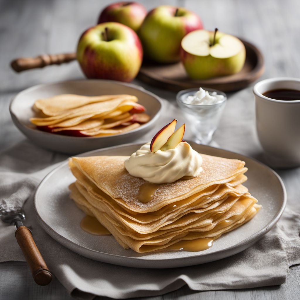 Crêpes Normande with Caramelized Apples and Calvados Cream