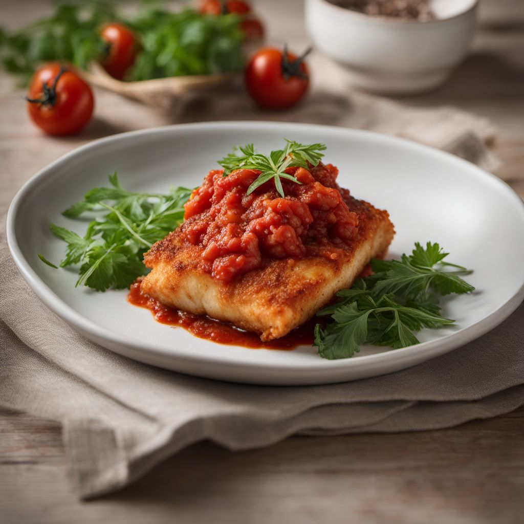 Crispy Fried Cod with Tomato Sauce