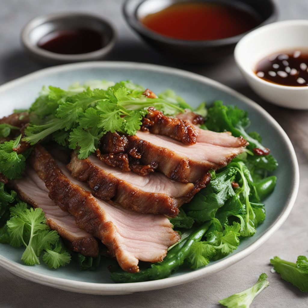 Crispy Pork and Stir-Fried Cat's Ear Greens