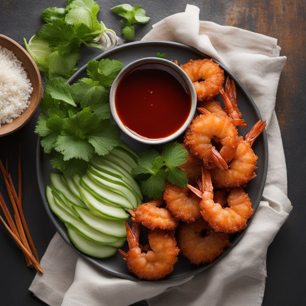 Crispy Shrimp Fritters with Maple Sriracha Sauce