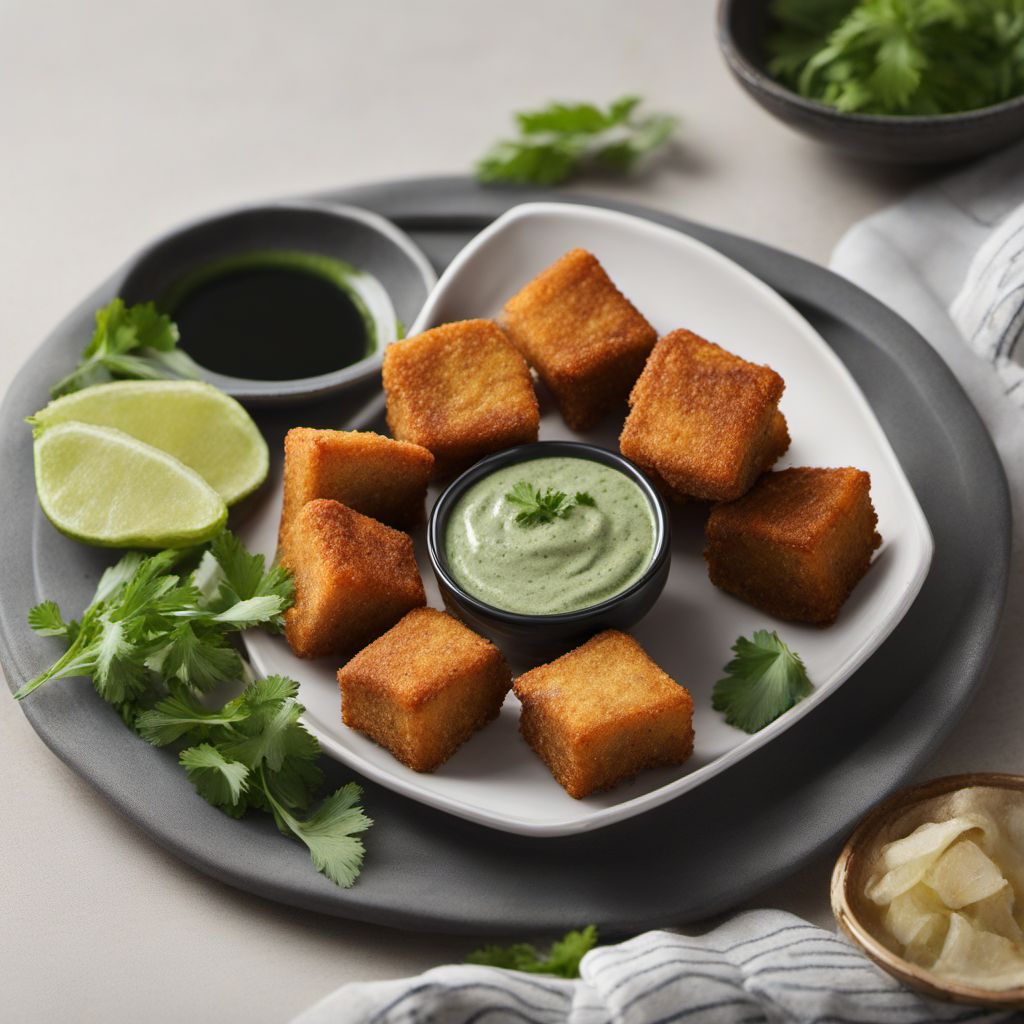 Crispy Tofu Bites with Herbed Dipping Sauce