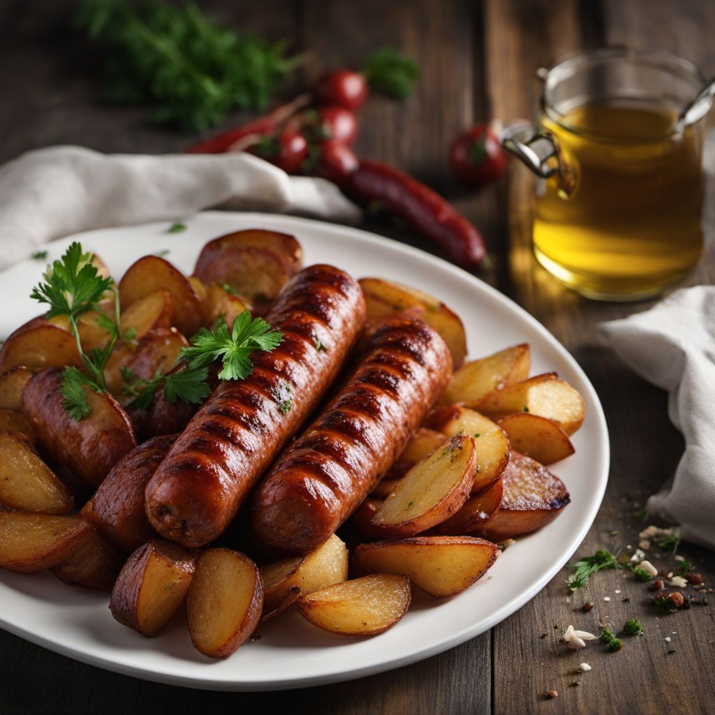 Croatian-style Sausage (Kobasica) with Paprika Potatoes