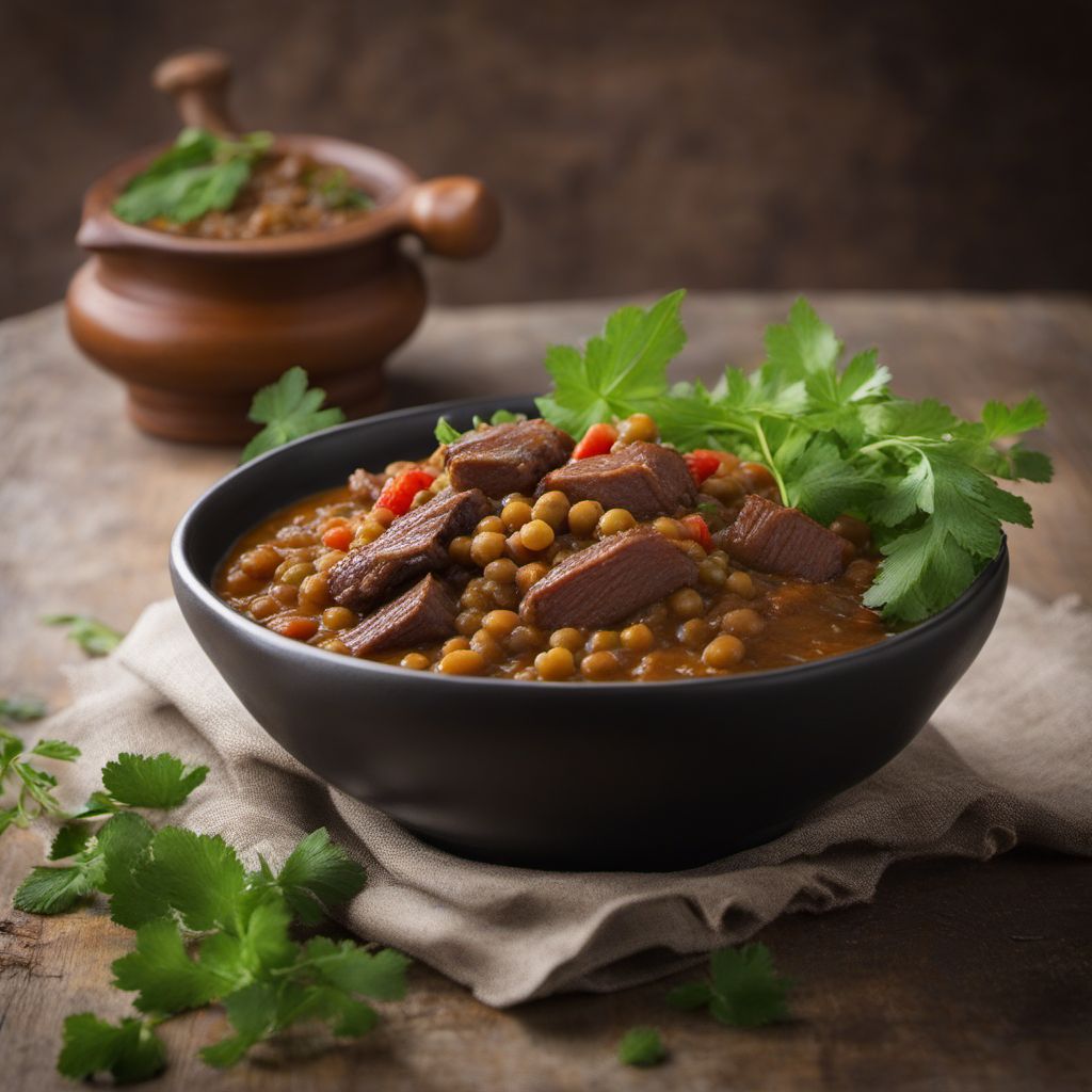 Curried Goat and Pigeon Peas with Liechtensteiner Twist