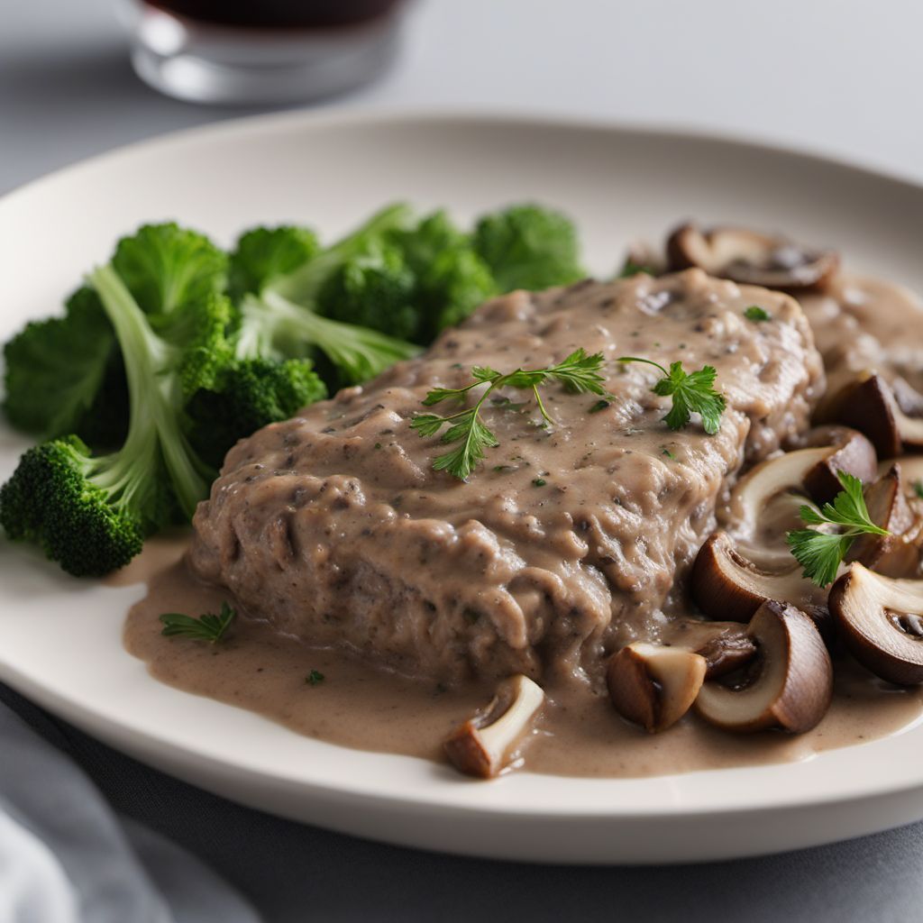 Danish Millionbøf with Creamy Mushroom Sauce