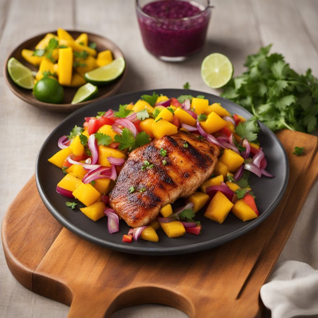 Dominican Calypso Chicken with Mango Salsa